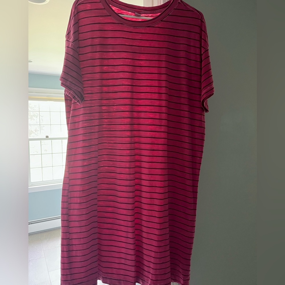 Pink crew neck t-shirt dress